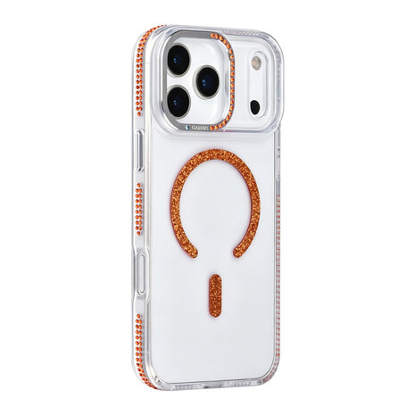 TUNIQ TUNIQ iPhone 17 Pro Max Back-Cover hul - Diamond MagSafe TPU+PC - Orange TUNIQ TUNIQ iPhone 17 Pro Max Back-Cover hul - Diamond MagSafe TPU+PC - Orange
