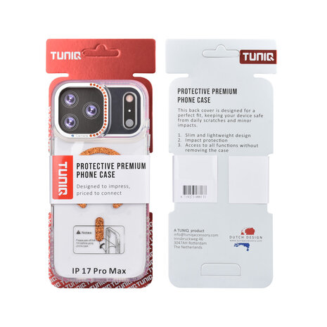 TUNIQ TUNIQ iPhone 17 Pro Max Back-Cover hul - Diamond MagSafe TPU+PC - Orange TUNIQ TUNIQ iPhone 17 Pro Max Back-Cover hul - Diamond MagSafe TPU+PC - Orange