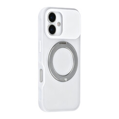 TUNIQ iPhone 16 Back cover coque - 360 rotation stand MagSafe - Blanc