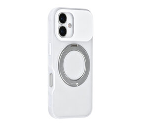TUNIQ TUNIQ iPhone 16 Back cover case - 360 rotation stand MagSafe - White TUNIQ TUNIQ iPhone 16 Back cover case - 360 rotation stand MagSafe - White