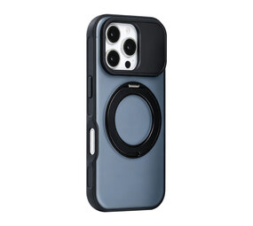 TUNIQ TUNIQ iPhone 16 Pro Back-Cover hul - 360 rotation stand MagSafe - Schwarz