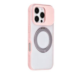 TUNIQ TUNIQ iPhone 16 Pro Back cover coque - 360 rotation stand MagSafe - Rose