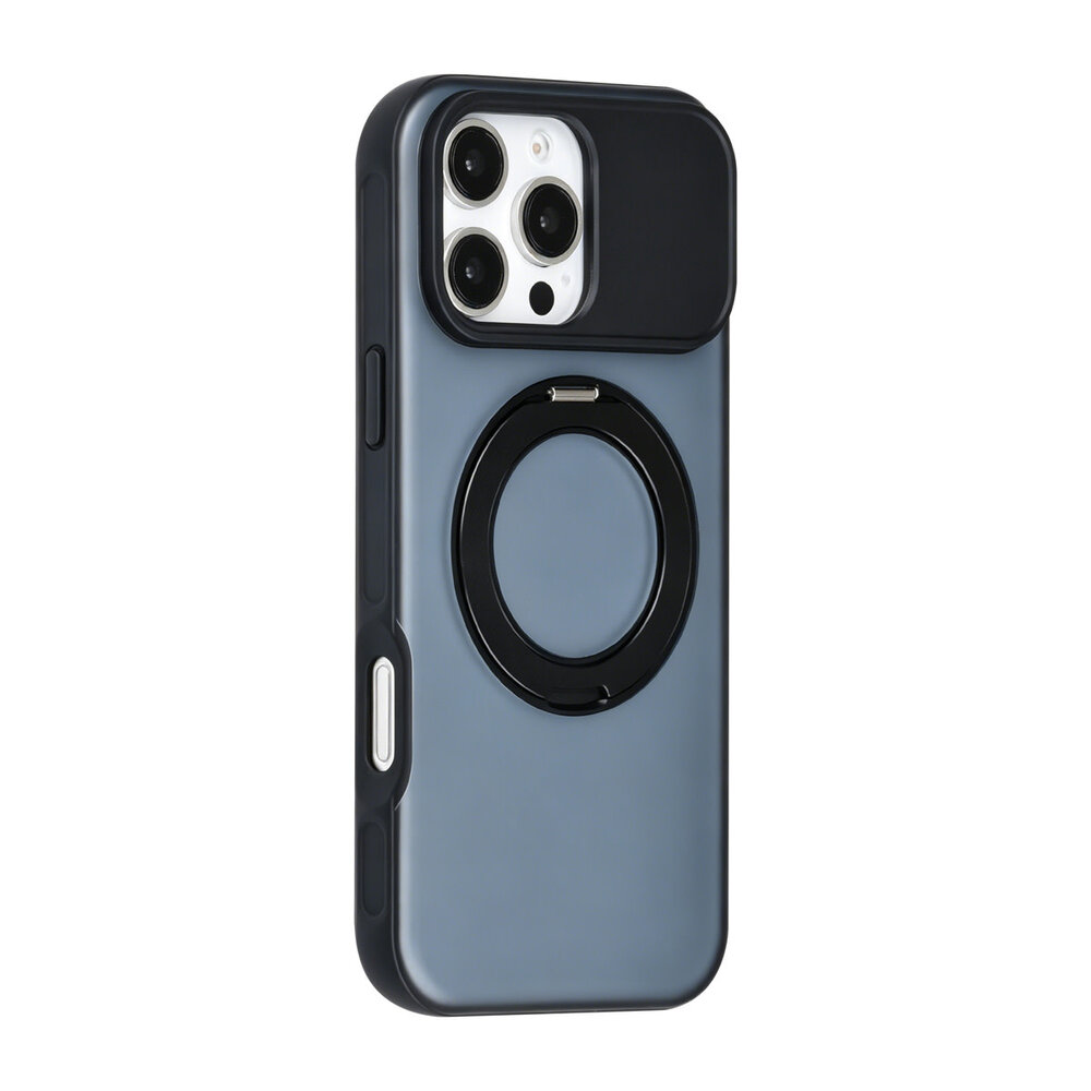 TUNIQ TUNIQ iPhone 16 Pro Max Backcover hoesje - 360 rotation stand MagSafe - Zwart TUNIQ TUNIQ iPhone 16 Pro Max Backcover hoesje - 360 rotation stand MagSafe - Zwart