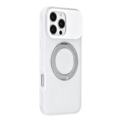 TUNIQ iPhone 16 Pro Max Backcover hoesje - 360 rotation stand MagSafe - Wit