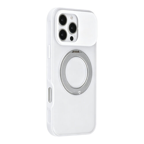 TUNIQ TUNIQ iPhone 16 Pro Max Back cover case - 360 rotation stand MagSafe - White