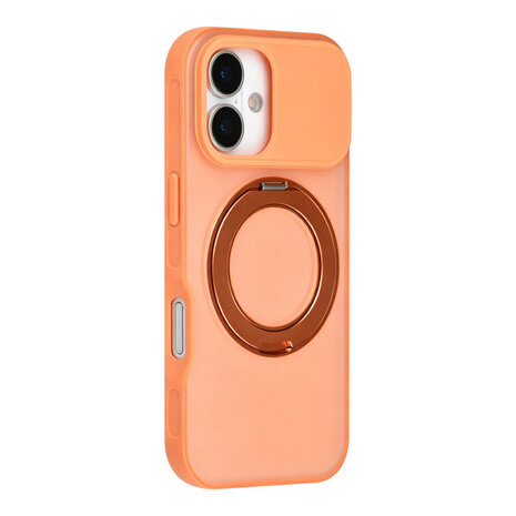 TUNIQ TUNIQ iPhone 17 Back-Cover hul - 360 rotation stand MagSafe - Orange TUNIQ TUNIQ iPhone 17 Back-Cover hul - 360 rotation stand MagSafe - Orange