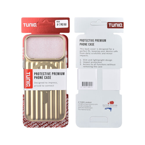 TUNIQ TUNIQ iPhone 17 Pro Max Back cover case - luggage IMD MagSafe - Gold