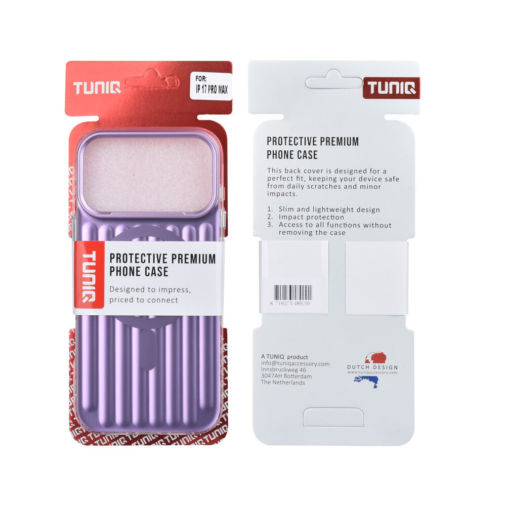 TUNIQ TUNIQ iPhone 17 Pro Max Back-Cover hul - luggage IMD MagSafe - Lila TUNIQ TUNIQ iPhone 17 Pro Max Back-Cover hul - luggage IMD MagSafe - Lila