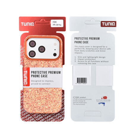 TUNIQ TUNIQ iPhone 18 Pro Back cover case - Glitter Magsafe TPU+PC - Orange TUNIQ TUNIQ iPhone 18 Pro Back cover case - Glitter Magsafe TPU+PC - Orange