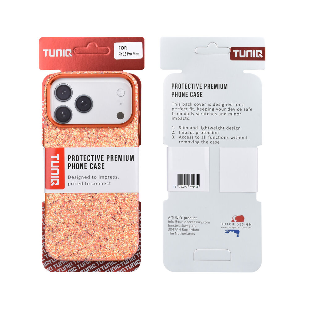 TUNIQ TUNIQ iPhone 18 Pro Max Backcover hoesje - Glitter Magsafe TPU+PC - Oranje TUNIQ TUNIQ iPhone 18 Pro Max Backcover hoesje - Glitter Magsafe TPU+PC - Oranje