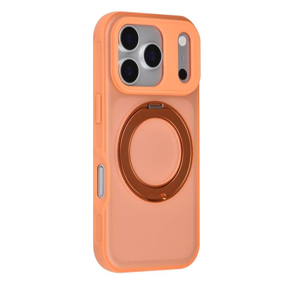 TUNIQ TUNIQ iPhone 18 Pro Back-Cover hul - 360 rotation stand MagSafe - Orange TUNIQ TUNIQ iPhone 18 Pro Back-Cover hul - 360 rotation stand MagSafe - Orange