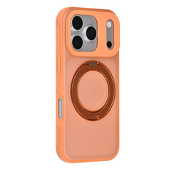 TUNIQ iPhone 18 Pro Backcover hoesje - 360 rotation stand MagSafe - Oranje