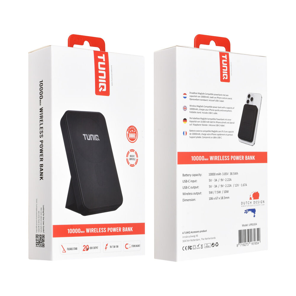 TUNIQ TUNIQ Power bank - Wireless Powerbank 10000mAH - Noir