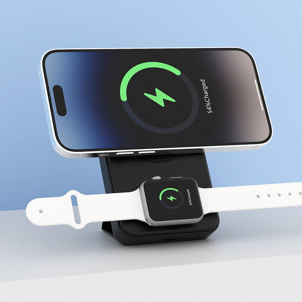 TUNIQ TUNIQ Powerbank - Wireless Powerbank 10000mAH 2 in 1 - Zwart TUNIQ TUNIQ Powerbank - Wireless Powerbank 10000mAH 2 in 1 - Zwart
