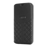Audi Audi iPhone 12 Pro Max Back cover case - Black Book Case Q8 Serie Genuine Leather - Black Audi Audi iPhone 12 Pro Max Back cover case - Black Book Case Q8 Serie Genuine Leather - Black