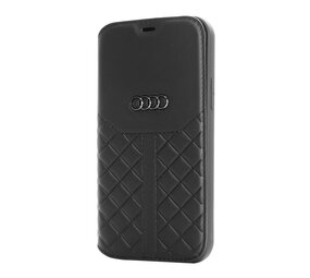 Audi Audi iPhone 12 Pro Max Back cover case - Black Book Case Q8 Serie Genuine Leather - Black Audi Audi iPhone 12 Pro Max Back cover case - Black Book Case Q8 Serie Genuine Leather - Black