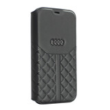 Audi Audi iPhone 12 Pro Max Backcover hoesje - Black Book Case Q8 Serie Genuine Leather - Zwart Audi Audi iPhone 12 Pro Max Backcover hoesje - Black Book Case Q8 Serie Genuine Leather - Zwart