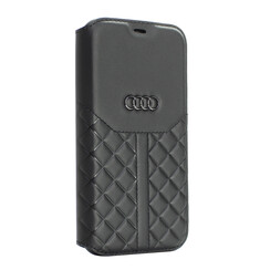 Audi iPhone 12 Pro Max Back cover coque - Black Book Case Q8 Serie Genuine Leather - Noir