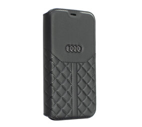 Audi Audi iPhone 12 Pro Max Backcover hoesje - Black Book Case Q8 Serie Genuine Leather - Zwart