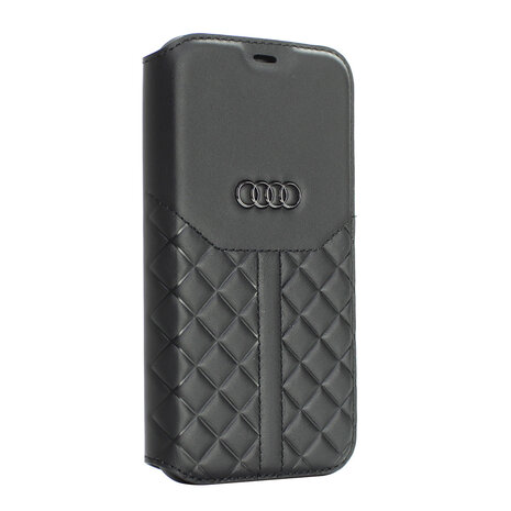 Audi Audi iPhone 12 Pro Max Back cover case - Black Book Case Q8 Serie Genuine Leather - Black Audi Audi iPhone 12 Pro Max Back cover case - Black Book Case Q8 Serie Genuine Leather - Black