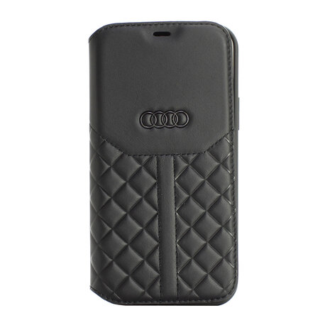Audi Audi iPhone 12 Pro Max Back cover coque - Black Book Case Q8 Serie Genuine Leather - Noir Audi Audi iPhone 12 Pro Max Back cover coque - Black Book Case Q8 Serie Genuine Leather - Noir