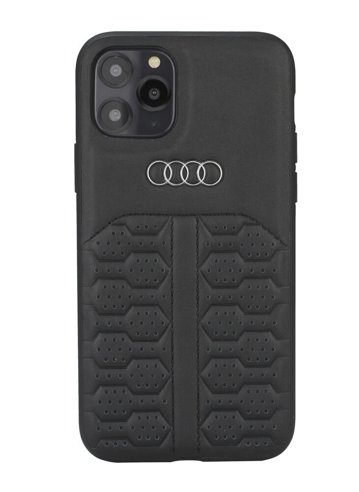 Audi Audi iPhone 12 Mini Back cover case - Audi A6 Serie Genuine Leather - Black Audi Audi iPhone 12 Mini Back cover case - Audi A6 Serie Genuine Leather - Black