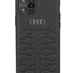 Audi iPhone 12 Mini Back cover coque - Audi A6 Serie Genuine Leather - Noir