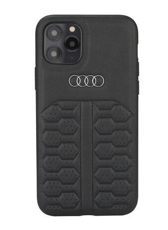 Audi Audi iPhone 12 Mini Back cover case - Audi A6 Serie Genuine Leather - Black Audi Audi iPhone 12 Mini Back cover case - Audi A6 Serie Genuine Leather - Black