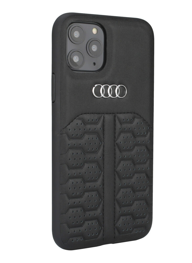 Audi Audi iPhone 12 Mini Back cover case - Audi A6 Serie Genuine Leather - Black Audi Audi iPhone 12 Mini Back cover case - Audi A6 Serie Genuine Leather - Black
