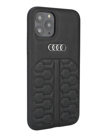 Audi Audi iPhone 12 Mini Back cover case - Audi A6 Serie Genuine Leather - Black Audi Audi iPhone 12 Mini Back cover case - Audi A6 Serie Genuine Leather - Black