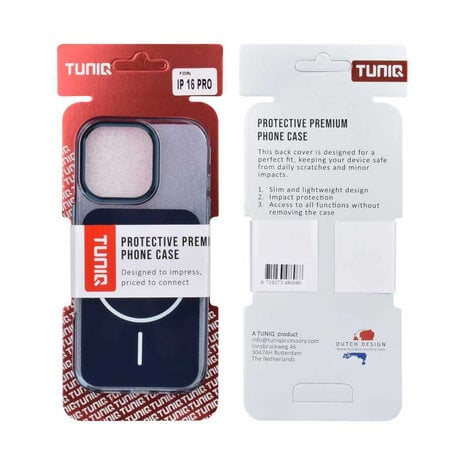 TUNIQ TUNIQ iPhone 16 Pro Back cover coque - MagSafe glossy PC - Bleu TUNIQ TUNIQ iPhone 16 Pro Back cover coque - MagSafe glossy PC - Bleu