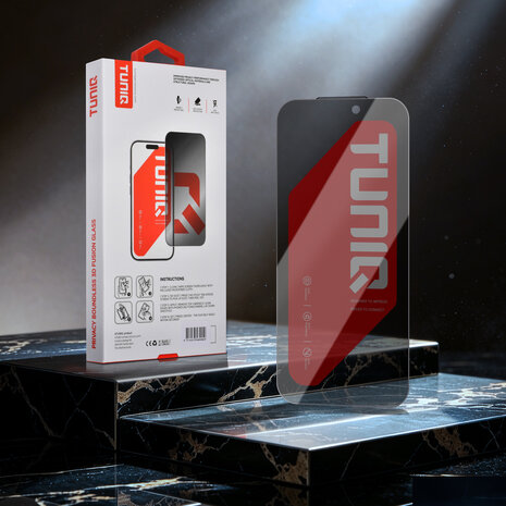 TUNIQ TUNIQ iPhone 17 Pro Max Screenprotector - Box of 10 Borderless Privacy glass - Transparant TUNIQ TUNIQ iPhone 17 Pro Max Screenprotector - Box of 10 Borderless Privacy glass - Transparant