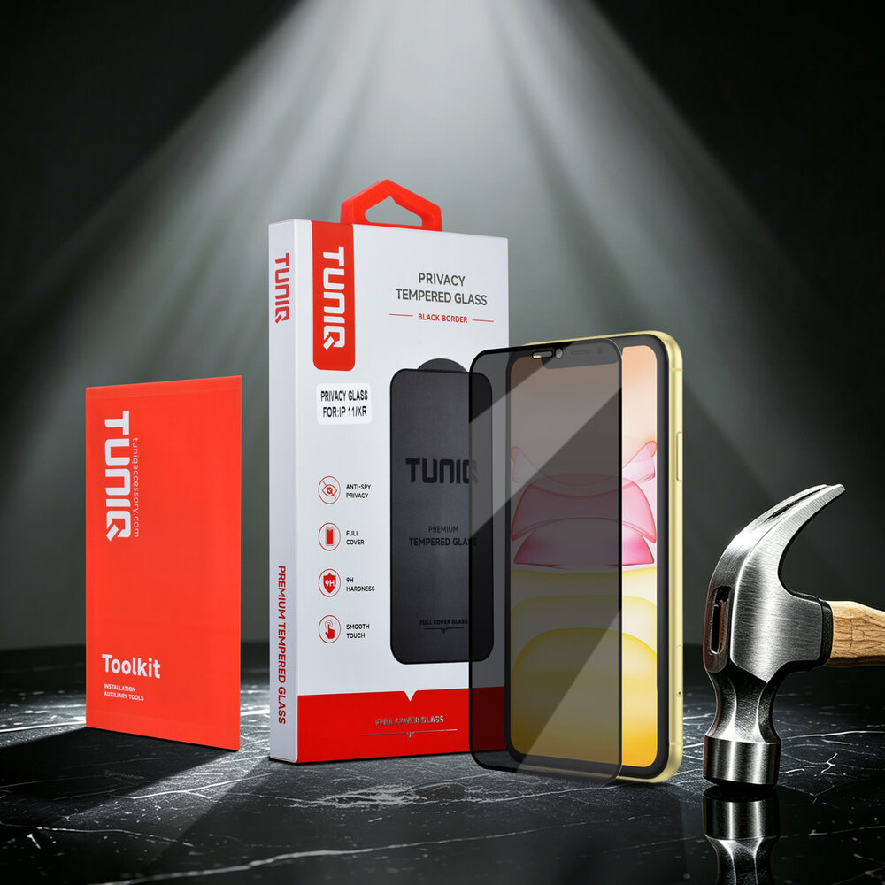 TUNIQ TUNIQ iPhone 11 Protecteur D'écran - Box of 10 Privacy full coverage - Transparent TUNIQ TUNIQ iPhone 11 Protecteur D'écran - Box of 10 Privacy full coverage - Transparent