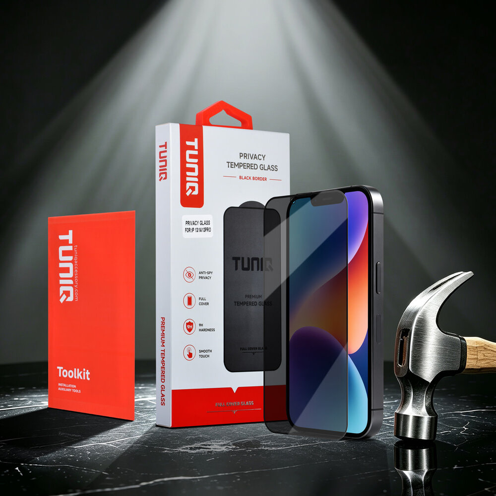 TUNIQ TUNIQ iPhone 14 Display Schutzglas - Box of 10 Privacy full coverage - Transparent