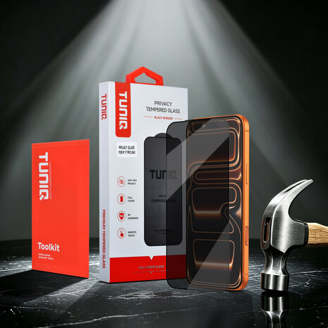 TUNIQ TUNIQ iPhone 17 Pro Max Display Schutzglas - Box of 10 Privacy full coverage - Transparent