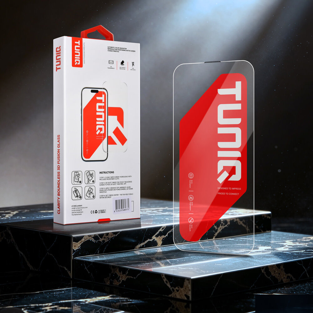 TUNIQ TUNIQ iPhone 15 Pro Max Display Schutzglas - Box of 10 Borderless HD - Transparent TUNIQ TUNIQ iPhone 15 Pro Max Display Schutzglas - Box of 10 Borderless HD - Transparent