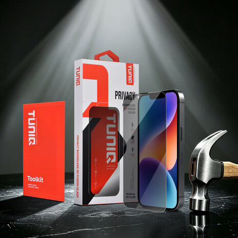 TUNIQ TUNIQ iPhone 13 Pro Max Screenprotector - Box of 10 Borderless Privacy glass - Transparant TUNIQ TUNIQ iPhone 13 Pro Max Screenprotector - Box of 10 Borderless Privacy glass - Transparant