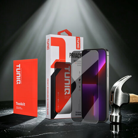 TUNIQ TUNIQ iPhone 14 Screenprotector - Box of 10 Borderless Privacy glass - Transparant TUNIQ TUNIQ iPhone 14 Screenprotector - Box of 10 Borderless Privacy glass - Transparant