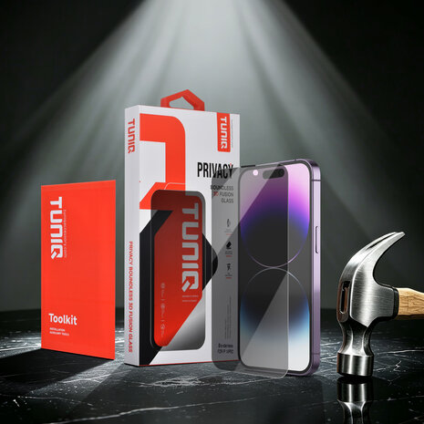 TUNIQ TUNIQ iPhone 14 Pro Display Schutzglas - Box of 10 Borderless Privacy glass - Transparent TUNIQ TUNIQ iPhone 14 Pro Display Schutzglas - Box of 10 Borderless Privacy glass - Transparent