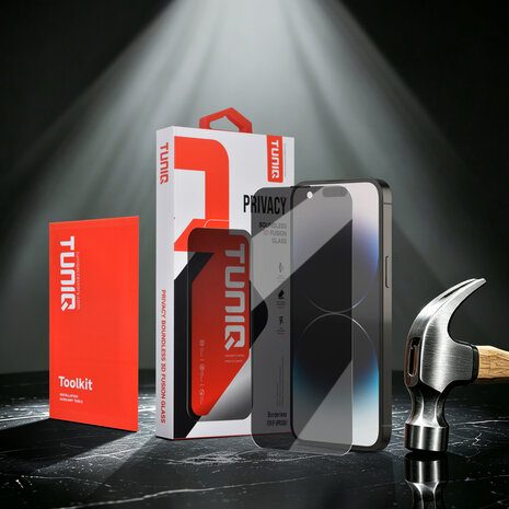 TUNIQ TUNIQ iPhone 14 Pro Max Display Schutzglas - Box of 10 Borderless Privacy glass - Transparent