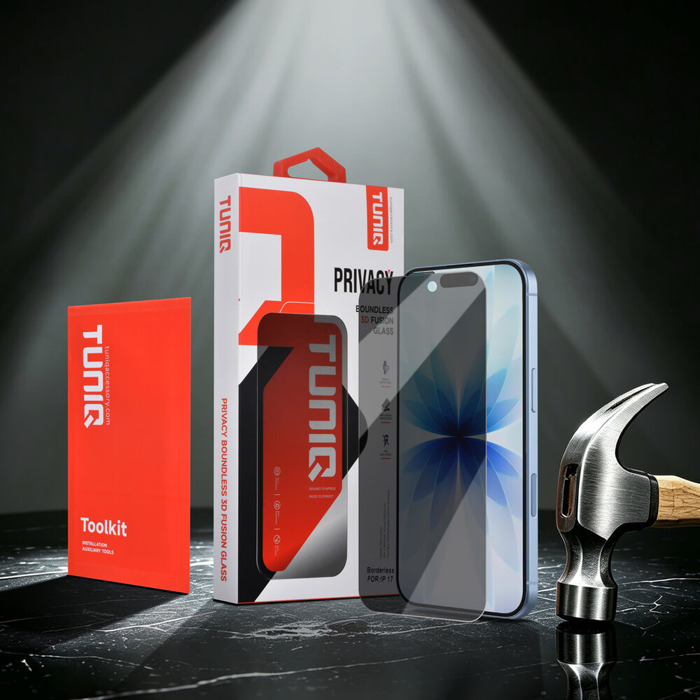 TUNIQ TUNIQ iPhone 17 Display Schutzglas - Box of 10 Borderless Privacy glass - Transparent TUNIQ TUNIQ iPhone 17 Display Schutzglas - Box of 10 Borderless Privacy glass - Transparent