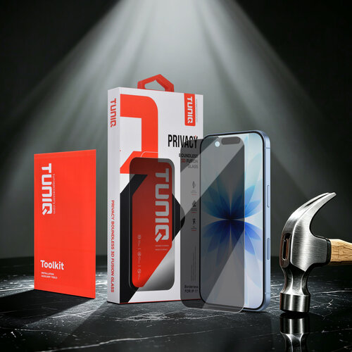 TUNIQ TUNIQ iPhone 17 Protecteur D'écran - Box of 10 Borderless Privacy glass - Transparent