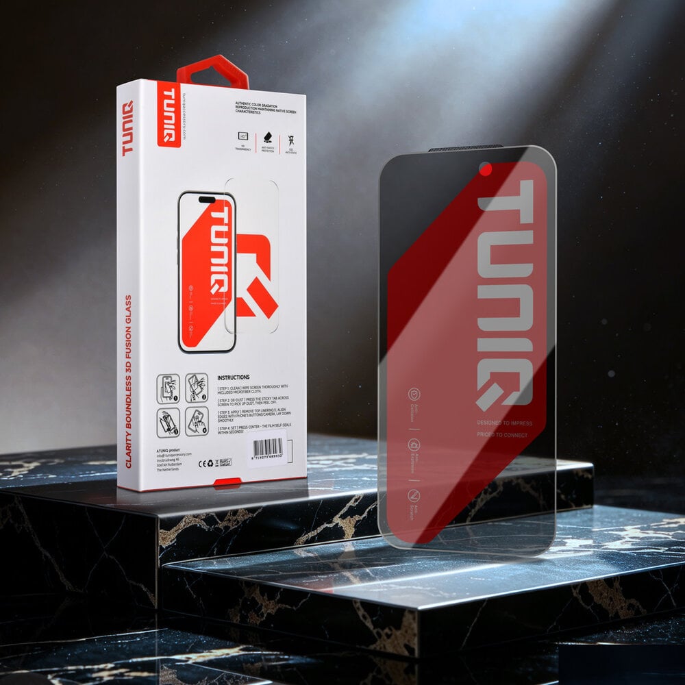 TUNIQ TUNIQ iPhone 17 Pro Display Schutzglas - Box of 10 Borderless Privacy glass - Transparent TUNIQ TUNIQ iPhone 17 Pro Display Schutzglas - Box of 10 Borderless Privacy glass - Transparent