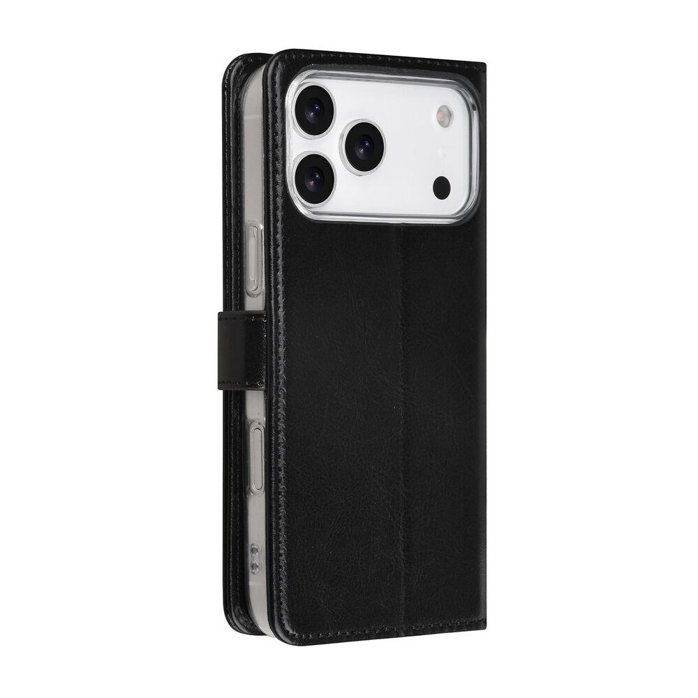TUNIQ TUNIQ iPhone 18 Pro Max Back cover case - PU+TPU Booktype Case - Black TUNIQ TUNIQ iPhone 18 Pro Max Back cover case - PU+TPU Booktype Case - Black