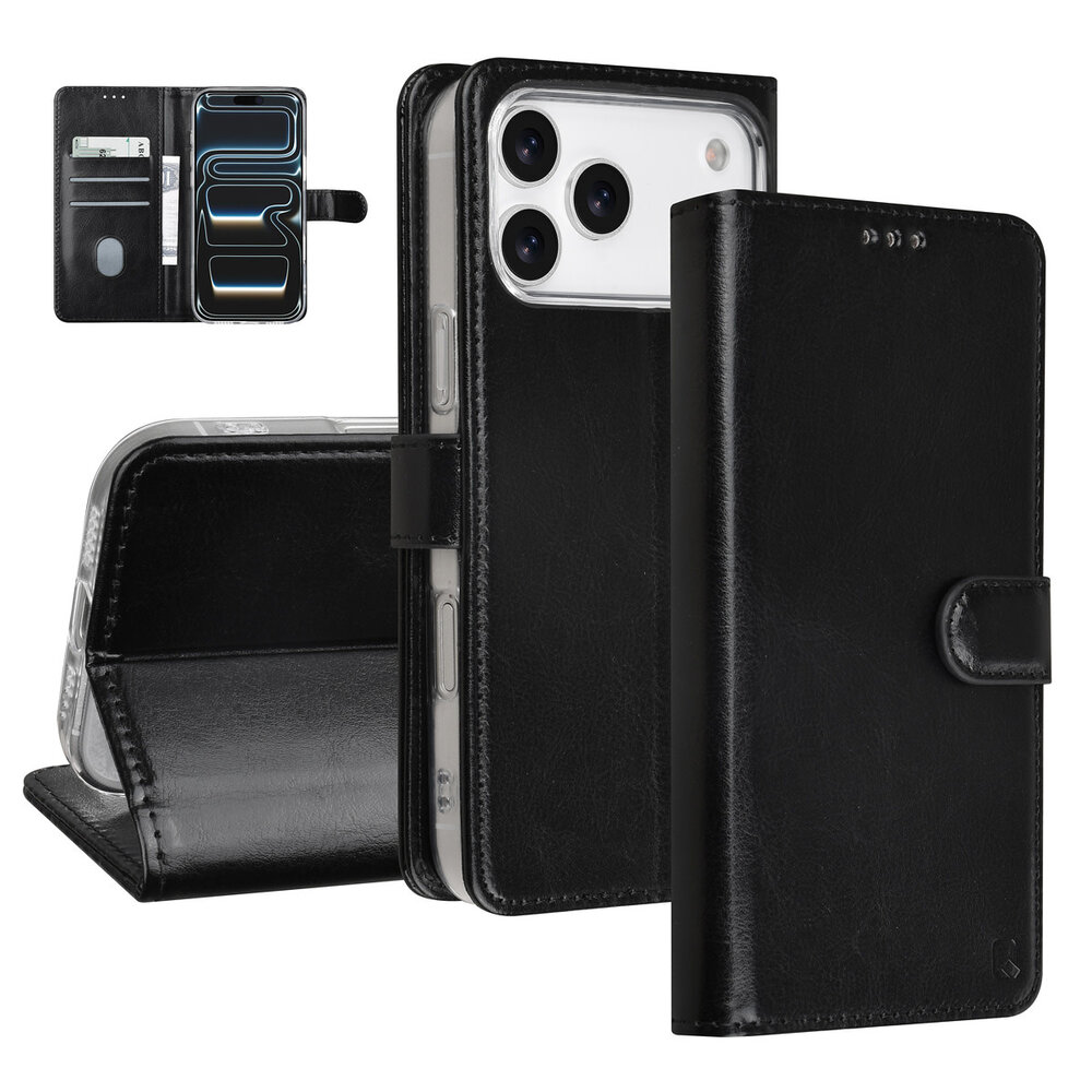 TUNIQ TUNIQ iPhone 18 Pro Max Back cover case - PU+TPU Booktype Case - Black TUNIQ TUNIQ iPhone 18 Pro Max Back cover case - PU+TPU Booktype Case - Black