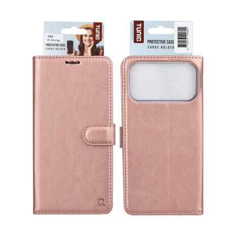 TUNIQ TUNIQ iPhone 18 Pro Max Back cover case - PU+TPU Booktype Case - Rose Gold TUNIQ TUNIQ iPhone 18 Pro Max Back cover case - PU+TPU Booktype Case - Rose Gold