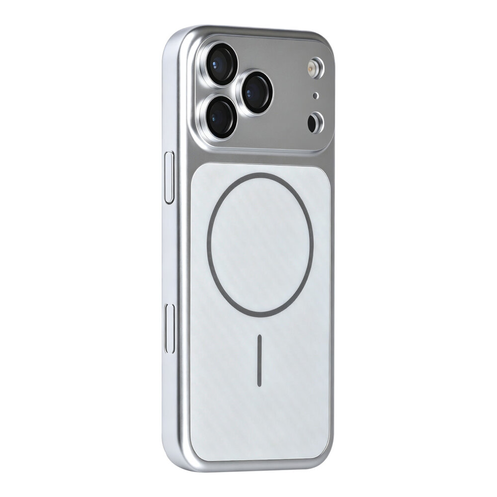 TUNIQ TUNIQ iPhone 18 Pro Max Back cover coque - Magsafe With fiber pattern PC - Argent TUNIQ TUNIQ iPhone 18 Pro Max Back cover coque - Magsafe With fiber pattern PC - Argent
