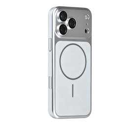 TUNIQ TUNIQ iPhone 18 Pro Max Back-Cover hul - Magsafe With fiber pattern PC - Silber TUNIQ TUNIQ iPhone 18 Pro Max Back-Cover hul - Magsafe With fiber pattern PC - Silber