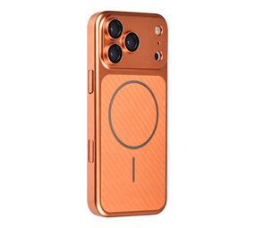 TUNIQ TUNIQ iPhone 18 Pro Max Back cover coque - Magsafe With fiber pattern PC - Orange TUNIQ TUNIQ iPhone 18 Pro Max Back cover coque - Magsafe With fiber pattern PC - Orange