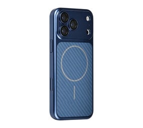TUNIQ TUNIQ iPhone 18 Pro Max Backcover hoesje - Magsafe With fiber pattern PC - Blauw